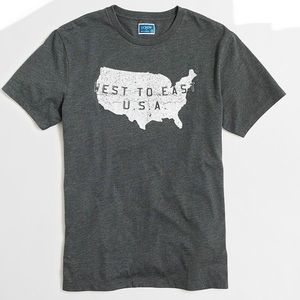 J. CREW Map T-shirt Size Large Gray